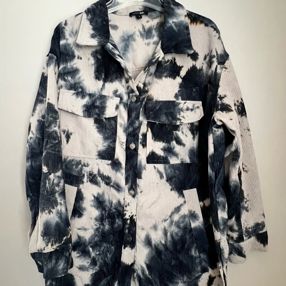 Oversized Tie Dye Corduroy Shacket Small